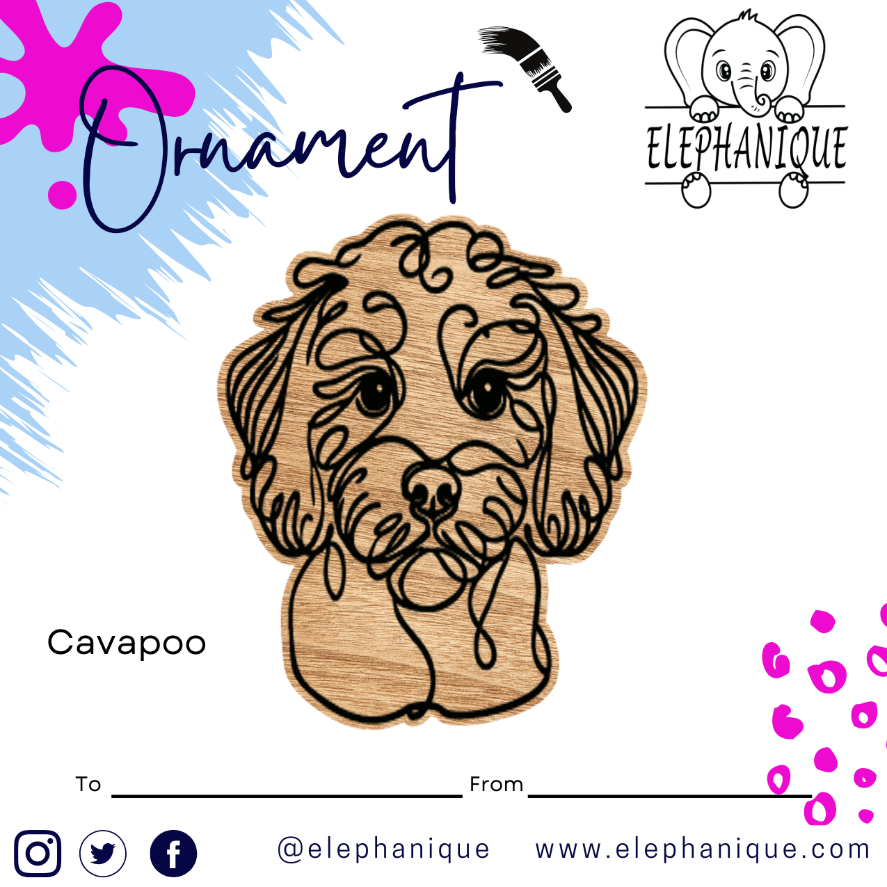 Cavapoo ornament