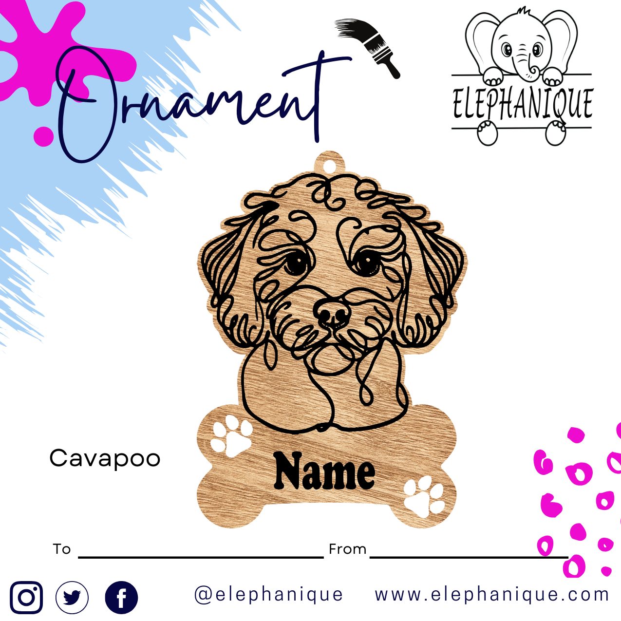 Cavapoo ornament