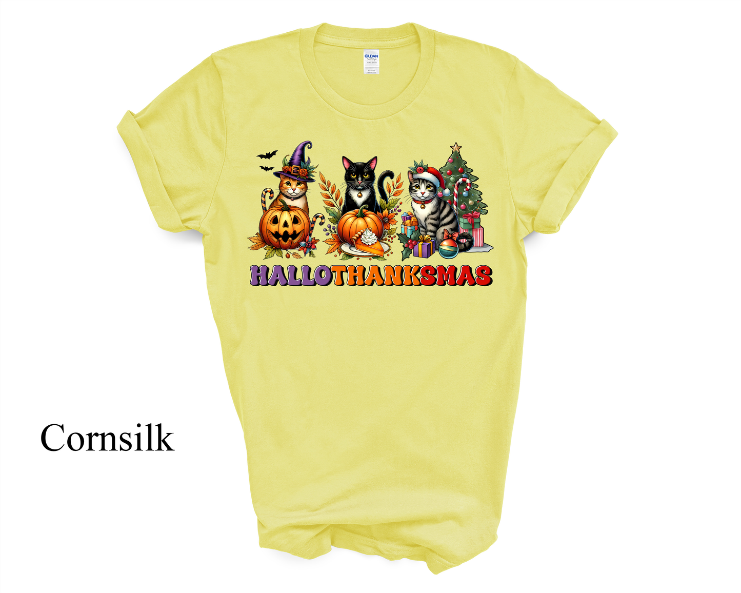 Cat Hallothanksmas T shirt